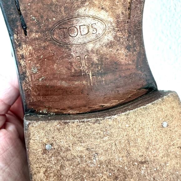 Tod's Leather Loafers, Dark Brown, Size 36, Very Good Vintage Condition - Picture 7 of 11